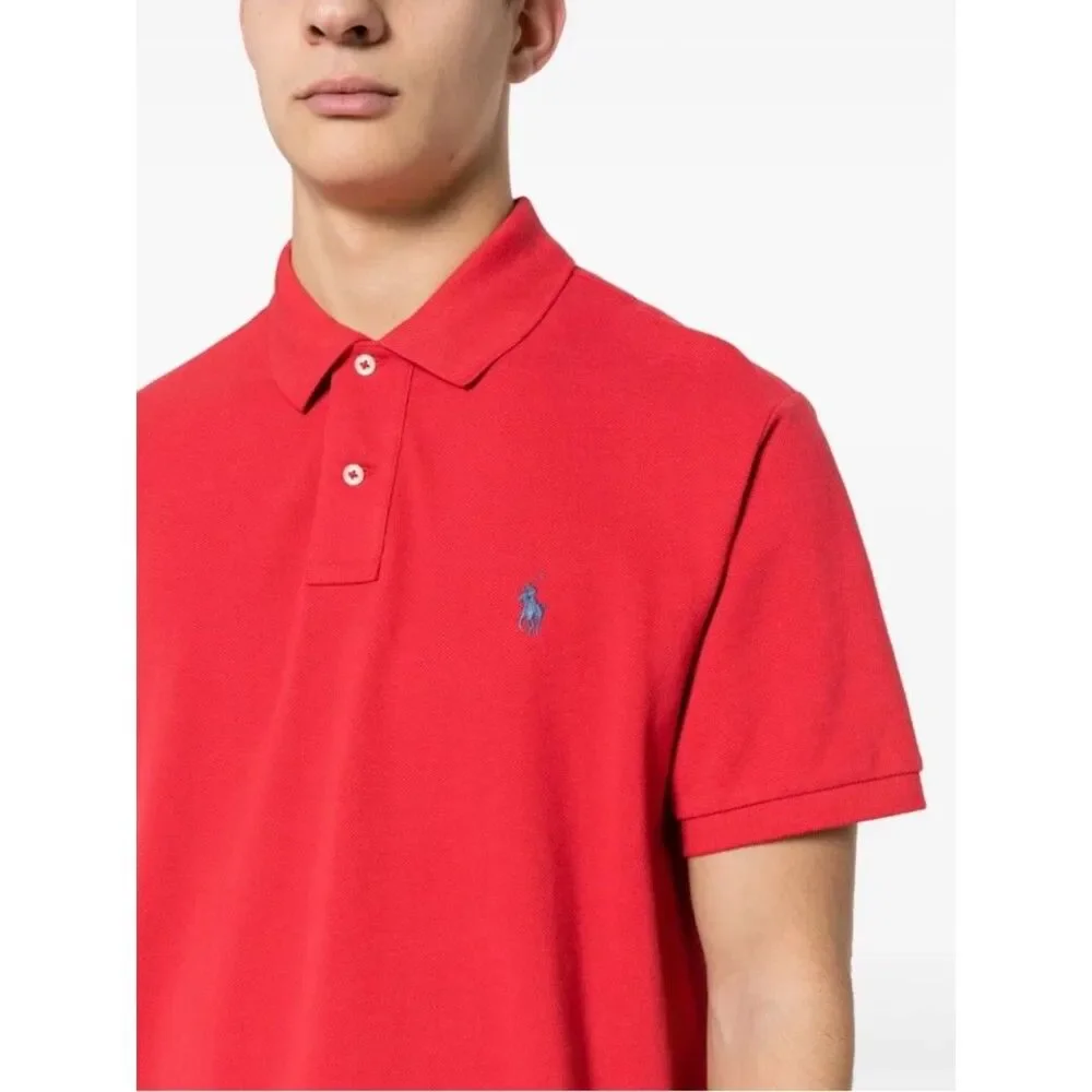 Ralph Lauren Red Polo Shirt with Blue Logo XXL